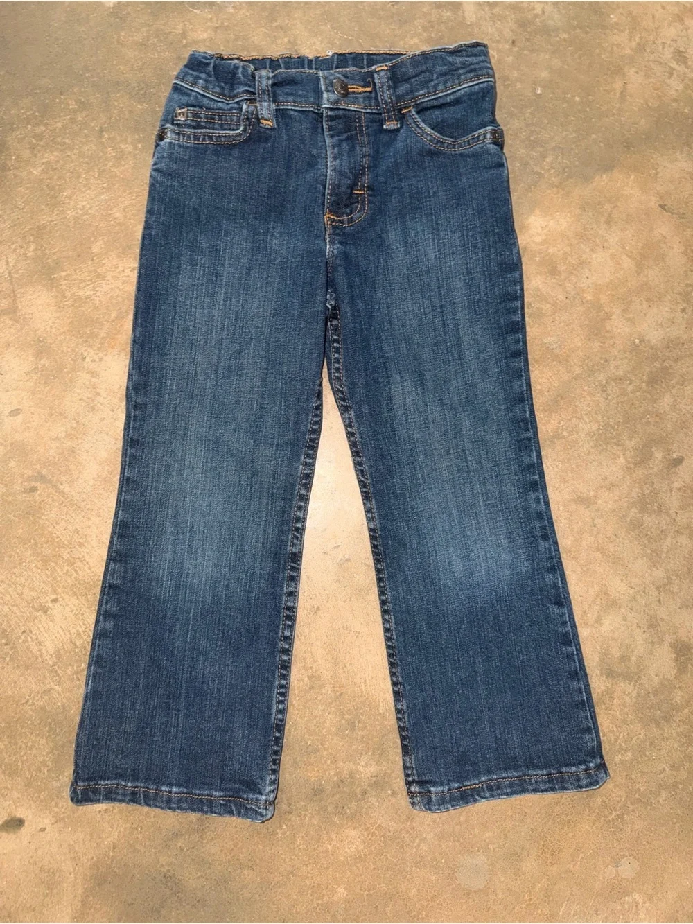 Wrangler Boys Dark Wash Jeans Size 4 Regular Adjustable Waist NWOT